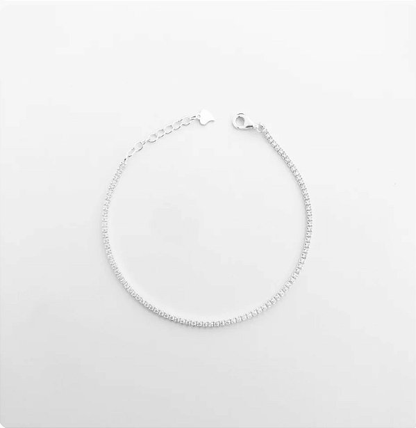Pulseira em Prata925 - Riveira Fina com Zircônias