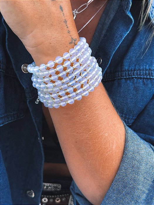 Pulseira em Prata925 - Opala ( unidade )