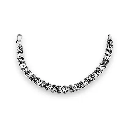 PULSEIRA EM PRATA925 - BOHO  COM DETALHES DE FLOR E ESPIRAL