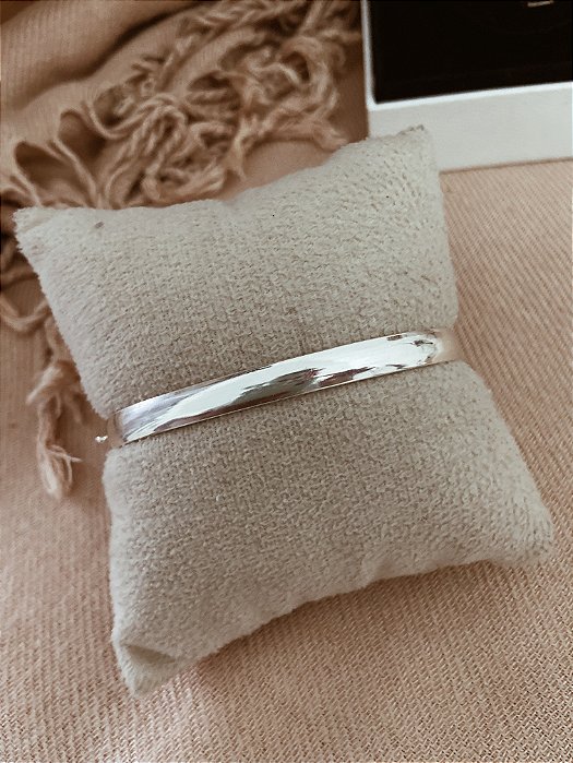 Bracelete em Prata925 -  Aro Liso com Fecho