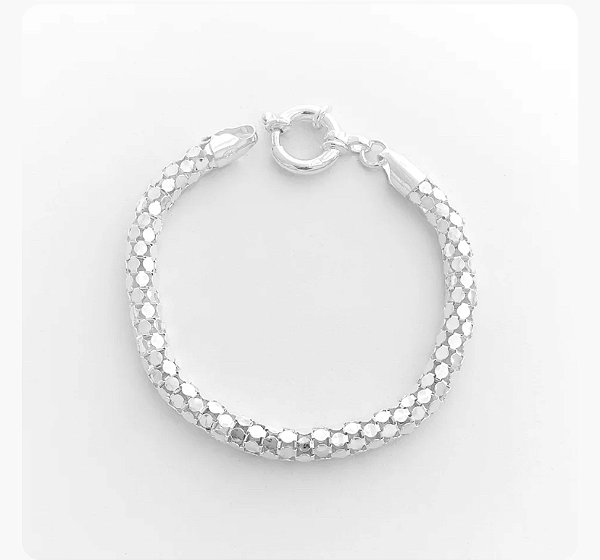 Pulseira em Prata925  Kobra com Fecho Boia