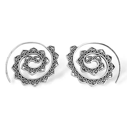 BRINCO EM PRATA925 - ESPIRAL BOHO C\ARABESCO