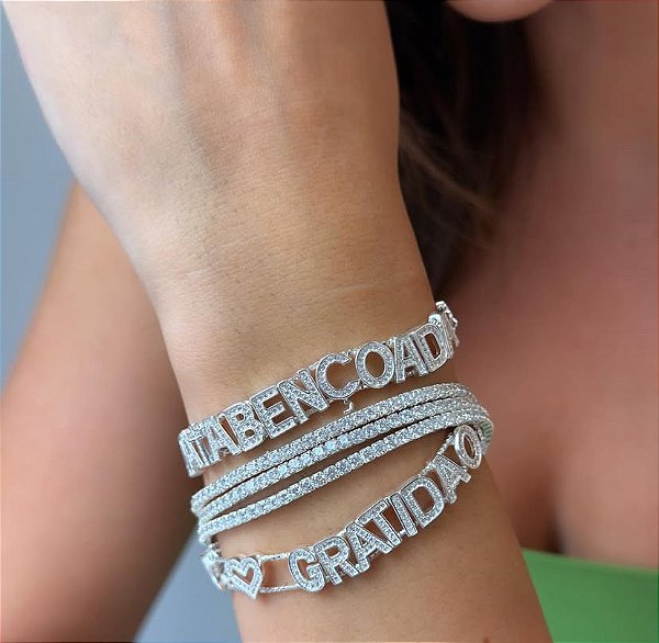 Pulseira em Prata925 - Cravejada