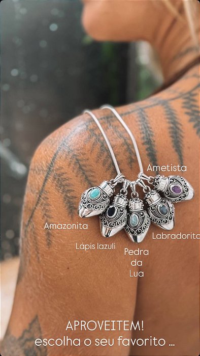Perfumeira em Prata925 - Pedra natural