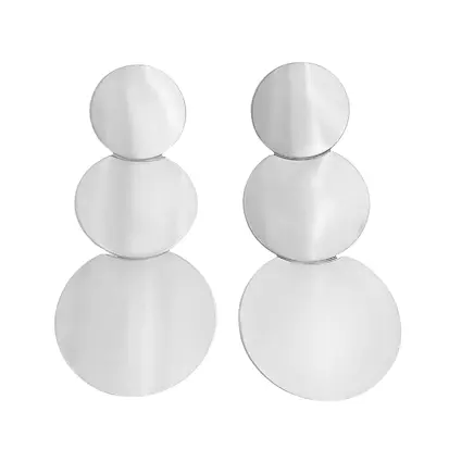 BRINCO EM PRATA925 BRANCO COM TRÊS CÍRCULOS LISOS