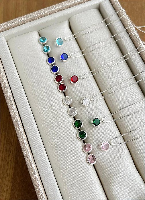 Conjunto em Prata925 - Zircônia Embutida