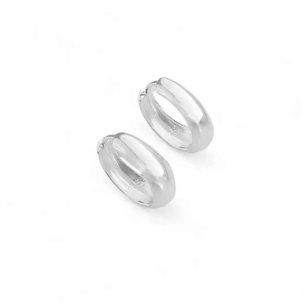 BRINCO EM PRATA925 BRANCO DE ARGOLA GOTA LISA