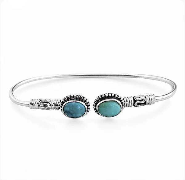 Bracelete em Prata925 - Liso com Pontas Trabalhadas