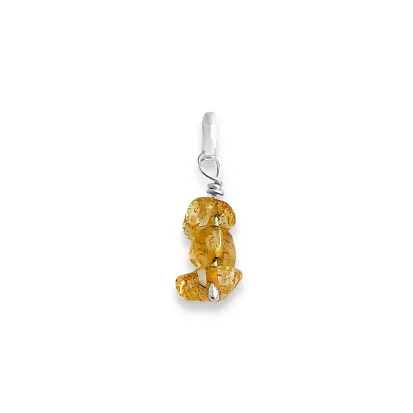 PINGENTE EM PRATA925 DE PEDRA CASCALHO CITRINO