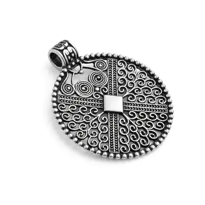 Pingente em Prata925 -Envelhecido Mandala Boho