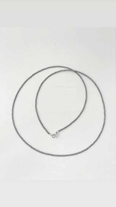 Gargantilha em Prata925 com Pedra Natural Hematita