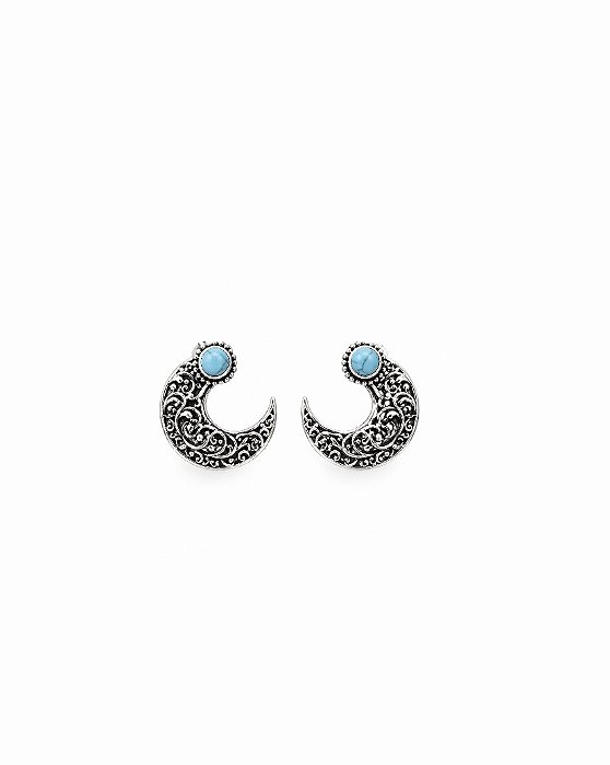BRINCO EM PRATA925 - LUA COM LARIMAR