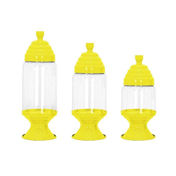 Trio mini baleiro Decorativo amarelo tipo-a