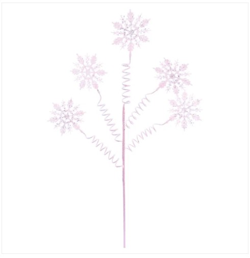 Pick Flocos De Neve Glitter Rosa 70cm