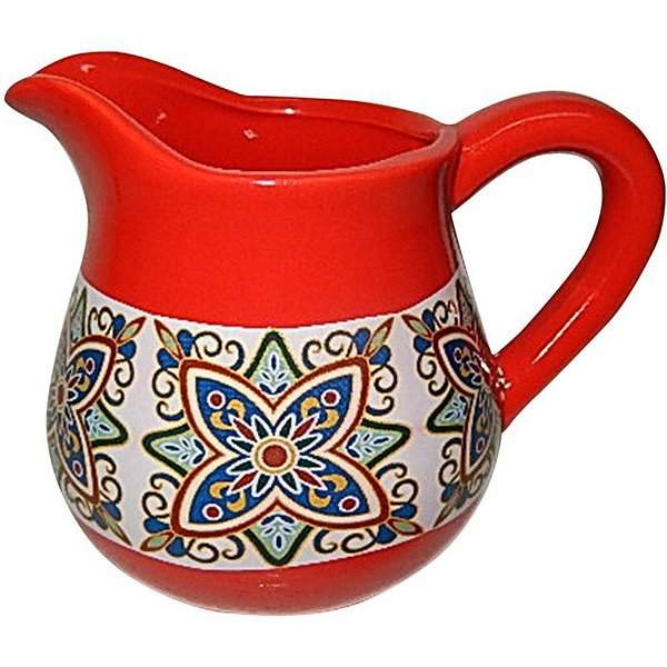 Vaso de Cerâmica Floral Vintage Vermelho Grande com 1 unidade