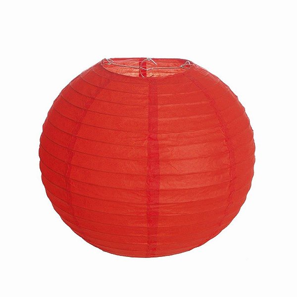 Lanterna Redonda Sem Luz Vermelho 30cm com 1 unidade