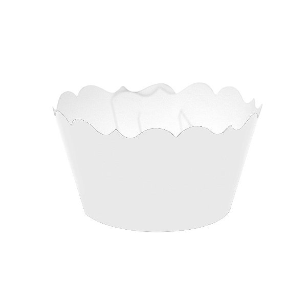 Mini Porta Cupcake Simples Liso Branco com 12 unidades