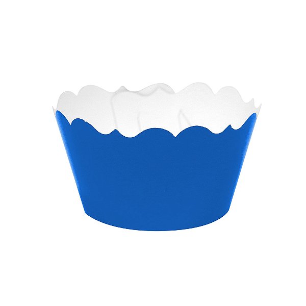 Mini Porta Cupcake Simples Liso Azul com 12 unidades