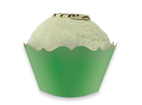 Mini Porta Cupcake Simples Liso Verde com 12 unidades