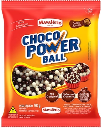 Choco Power Mini Ball 500g Leite/Branco