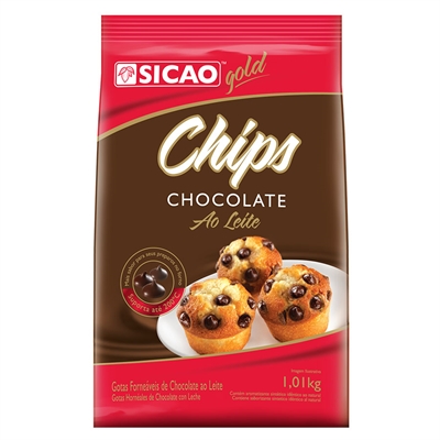 Chocolate Sicao Gold Chips Forneável ao Leite 1,01kg