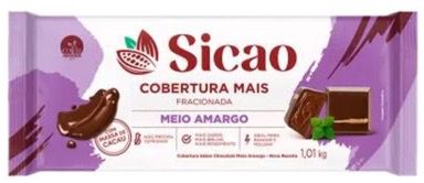 Cobertura Sicao Mais Fracionado Meio Amargo Bloco 1,01kg