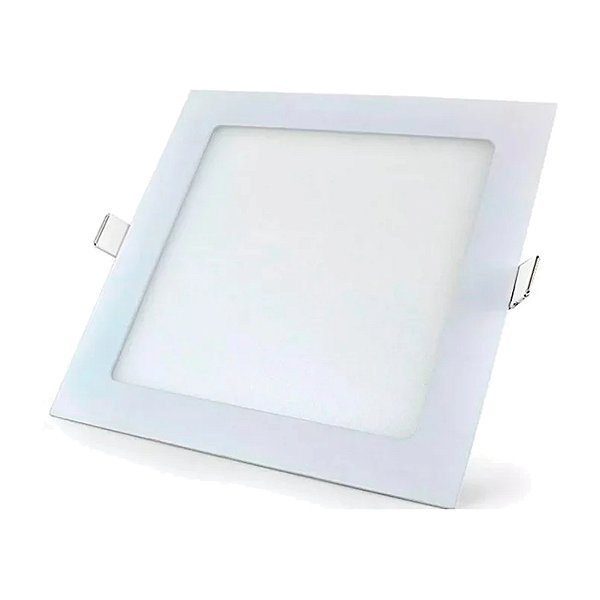 Painel Plafon Led 12w Embutir Quadrado 6500K Luz Branca Frio
