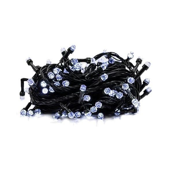 Cordão 100 Leds 127V Fixo 10m Luzinhas Natal Branco Frio