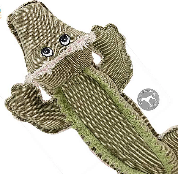 Crocodilo de Pelúcia em Lona Ultra Resistente com Apito