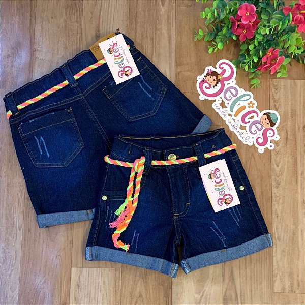 Short Jeans Feminino - Belices - Moda Infantil
