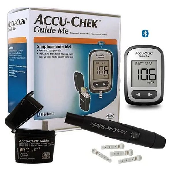 Kit Aparelho Medidor Glicose Teste Glicemia 50 Tiras