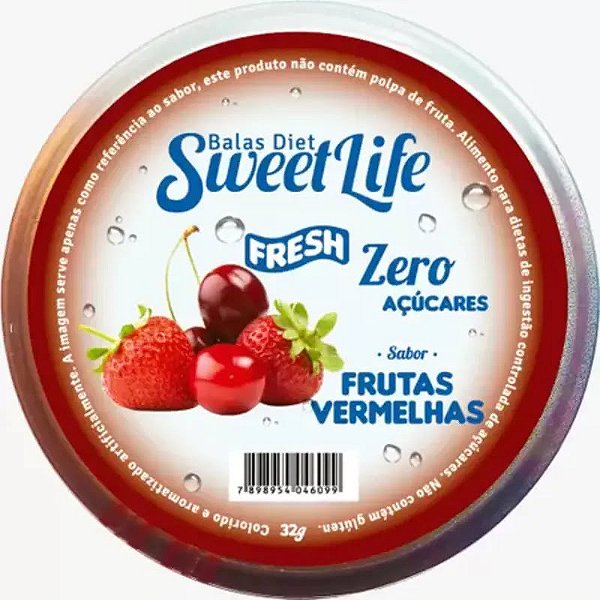 Bala diet sweet life Frutas Vermelhas