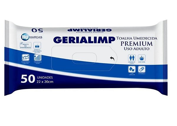 Toalha Umedecida Geriátrica Premium Gerialimp