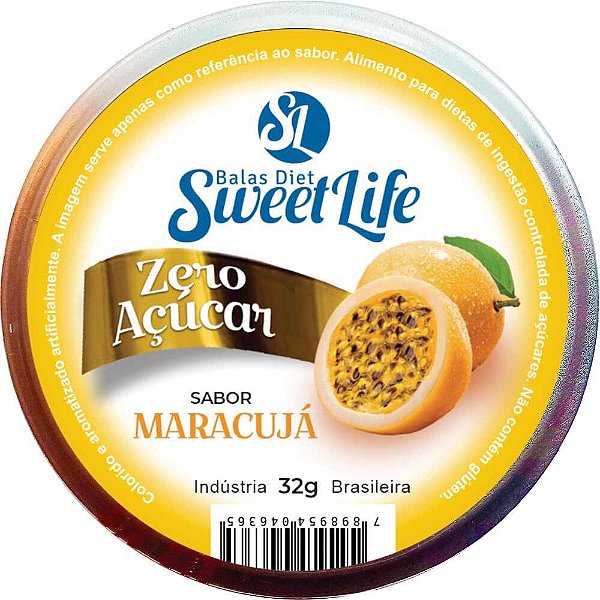Bala diet sweet life  zero Açúcar vegana Maracujá