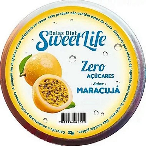 Bala Maracujá Diet zero Açúcar vegana Sweet Life