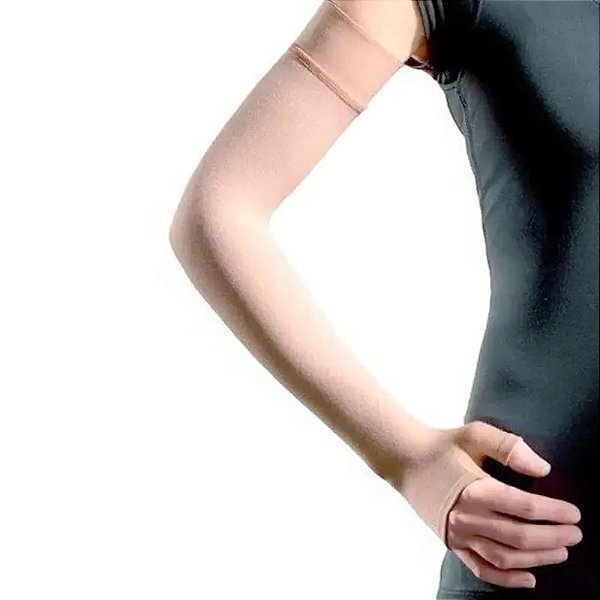 Braçadeira Sigvaris 30-40 mmHg até o polegar c/ Silicone Chocolate
