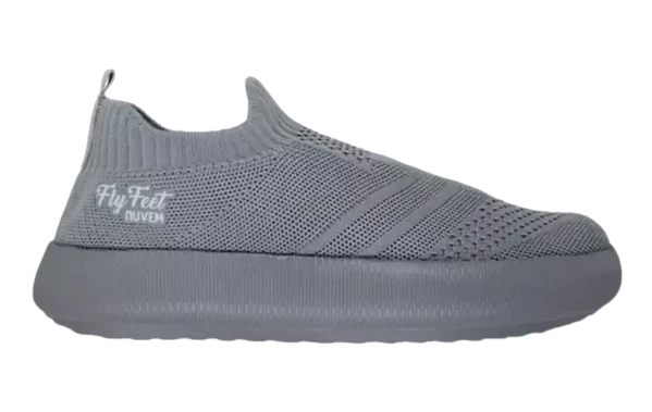 Tenis Ortopédico Ortho Pauher Fly Feet Nuvem Knit Cinza