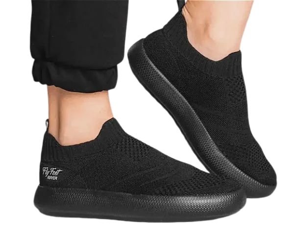 Tenis Ortopédico Ortho Pauher Fly Feet Nuvem Knit Preto