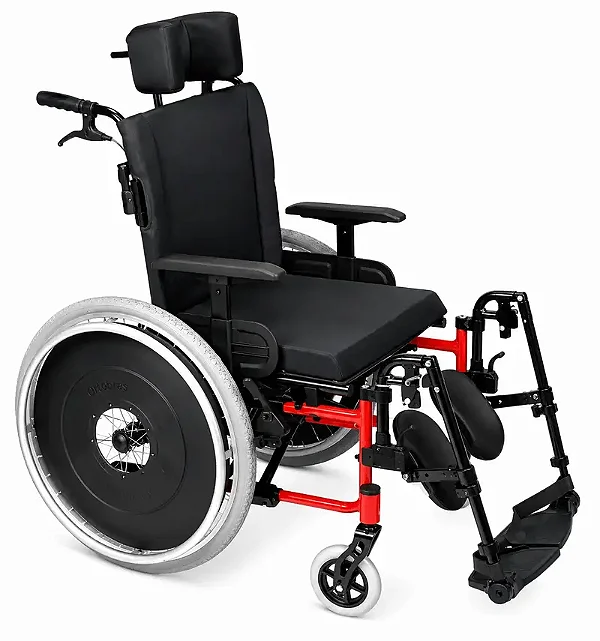 Cadeira De Rodas Avd Em Alumino Reclinável Vermelho 44 CM - ORTOBRAS