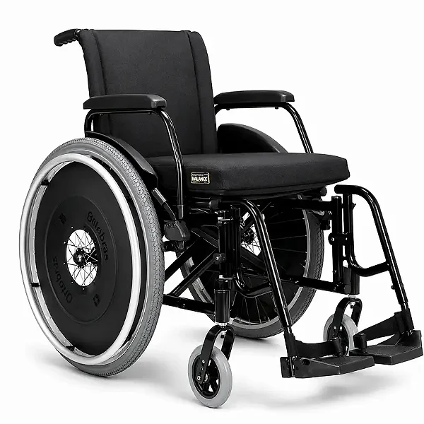 Cadeira De Rodas AVD Aluminío AVD 44 Cm Preto - Ortobras