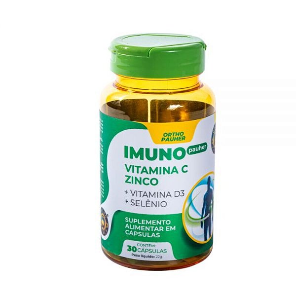 Suplemento Imuno Pauher Vitamina C + Zinco 30 Cápsulas - Ortho Pauher