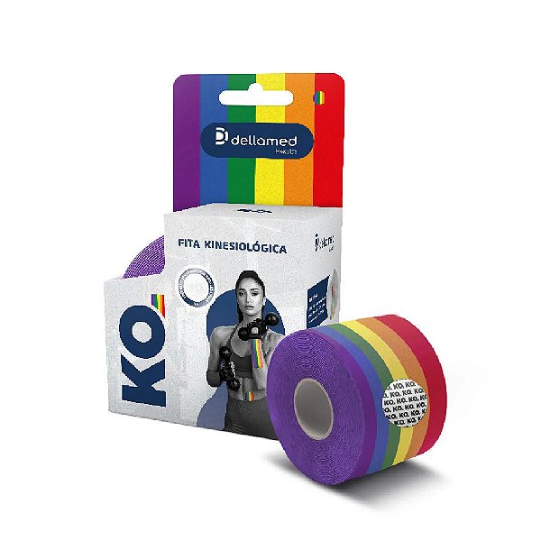 Bandagem kinesio Elástica Adesiva Kinesiológica Rainbow KO. Dellamed