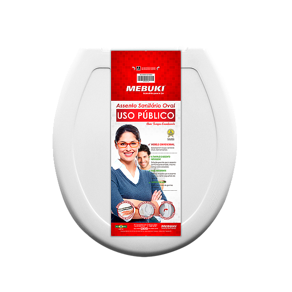 Assento Oval Aberto com Tampa Para Cadeira De Banho Mebuki