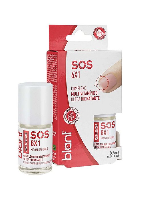 SOS 6×1 – Base Fortalecedora Multivitamínica Ultra Hidratante para Unhas Fracas