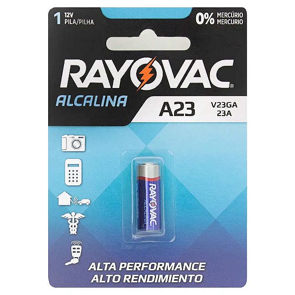 Pilha Eletrônica Alcalina 12V A23 V23GA Rayovac