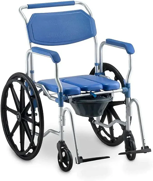 Cadeira de Banho D65 em Alumínio até 120kg Assento 44 cm Dellamed