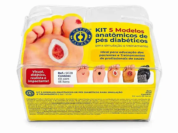 Simulação anatômica pés diabéticos avançada OrthoPauher