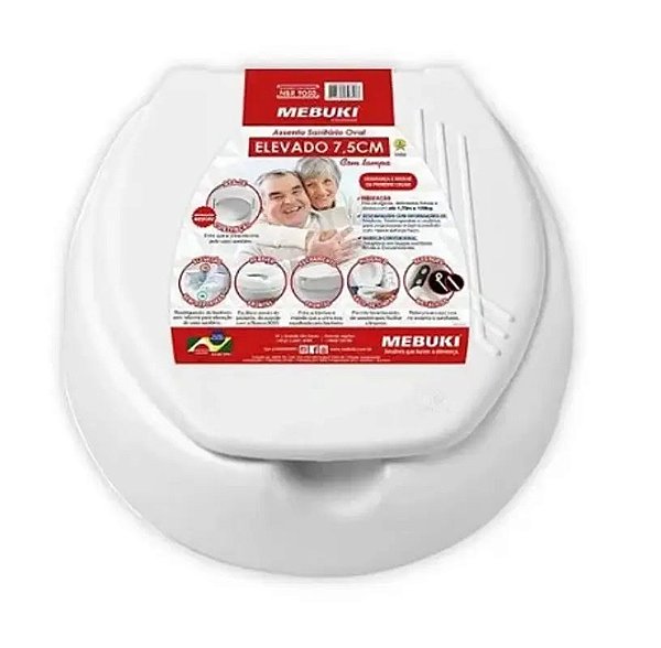 Elevação Assento Sanitário 7,5Cm Com Tampa Mebuki