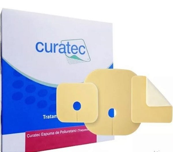 Curativo De Espuma Poliuretano Traqueostomia  6X7 Curatec
