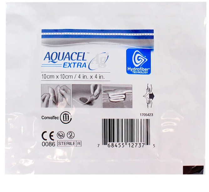 Curativo Aquacel Ag + Extra Prata Estéril 10X10Cm